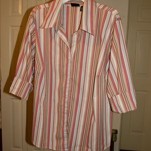 2x Button Up Striped Blouse in Women
